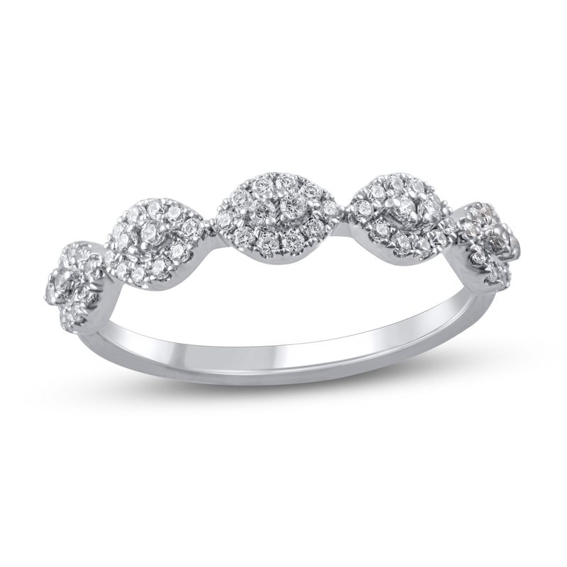 Main Image 1 of 1/3 CT. T.W. Diamond Marquise Frame Band in 10K White Gold