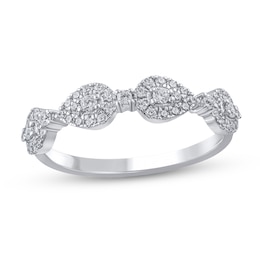 1/3 CT. T.W. Diamond Sideways Teardrop Frame Band in 10K White Gold