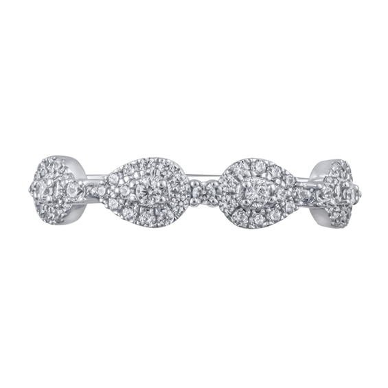 1/3 CT. T.w. Diamond Sideways Teardrop Frame Band in 10K White Gold