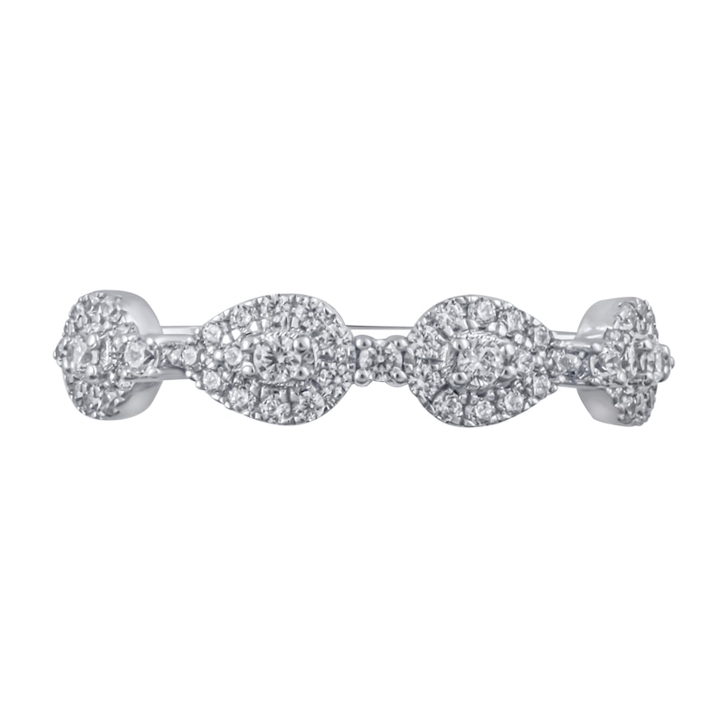Main Image 3 of 1/3 CT. T.W. Diamond Sideways Teardrop Frame Band in 10K White Gold