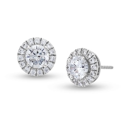 1-1/2 CT. T.W. Certified Lab-Grown Diamond Frame Stud Earrings in 14K White Gold (F/SI2)
