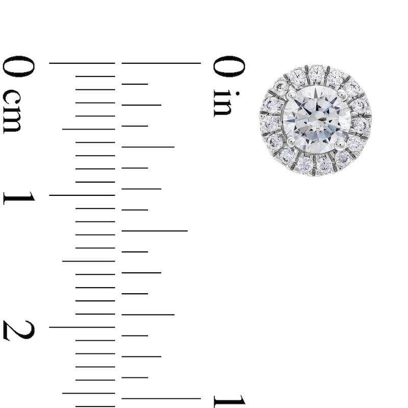 Main Image 3 of 1-1/2 CT. T.W. Certified Lab-Grown Diamond Frame Stud Earrings in 14K White Gold (F/SI2)