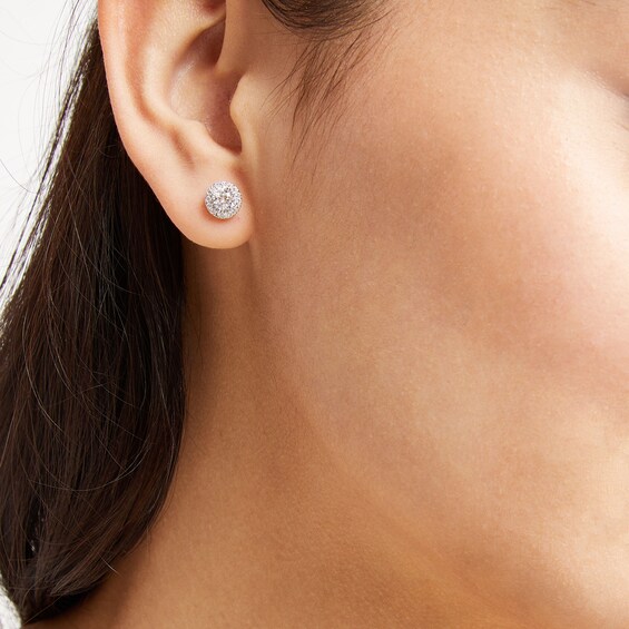 1 CT. T.w. Certified Lab-Grown Diamond Frame Stud Earrings in 14K White Gold (F/Si2)