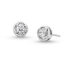 Thumbnail Image 1 of 1/4 CT. T.W. Diamond Solitaire Swirl Frame Stud Earrings in 10K White Gold