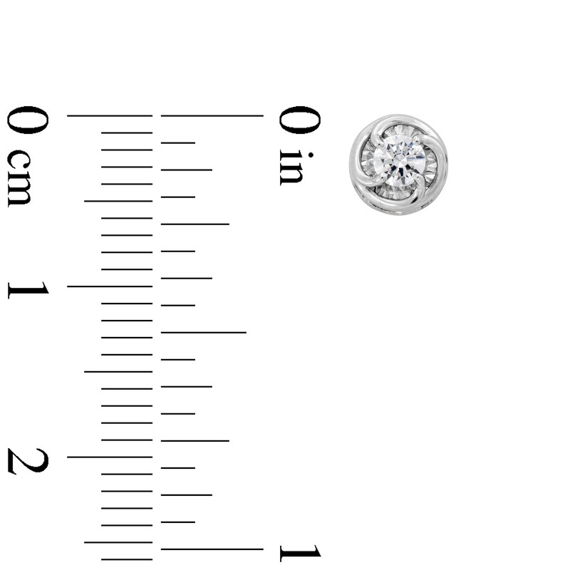 Main Image 3 of 1/4 CT. T.W. Diamond Solitaire Swirl Frame Stud Earrings in 10K White Gold