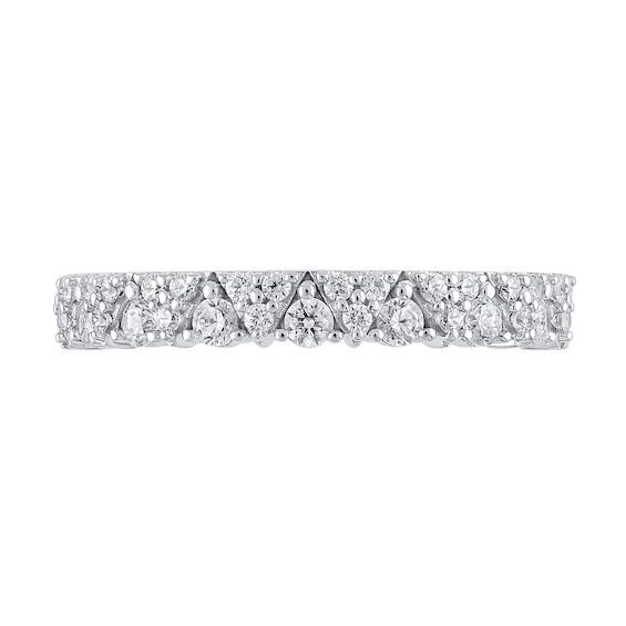 3/8 CT. T.w. Diamond Triangle Double Row Band in 14K White Gold