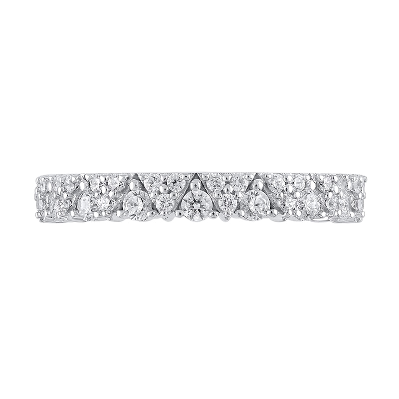 Main Image 3 of 3/8 CT. T.W. Diamond Triangle Double Row Band in 14K White Gold