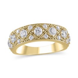 1 CT. T.W. Diamond Quilt Pattern Band in 14K Gold