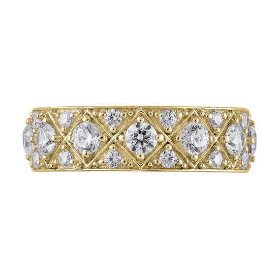 1 CT. T.w. Diamond Quilt Pattern Band in 14K Gold