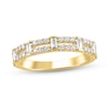 Thumbnail Image 1 of 1/2 CT. T.W. Baguette-Cut Diamond Station Double Row Split Shank Ring in 14K Gold