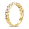 Thumbnail Image 2 of 1/2 CT. T.W. Baguette-Cut Diamond Station Double Row Split Shank Ring in 14K Gold