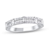 Thumbnail Image 1 of 1/2 CT. T.W. Baguette-Cut Diamond Station Double Row Split Shank Ring in 14K White Gold