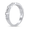 Thumbnail Image 2 of 1/2 CT. T.W. Baguette-Cut Diamond Station Double Row Split Shank Ring in 14K White Gold
