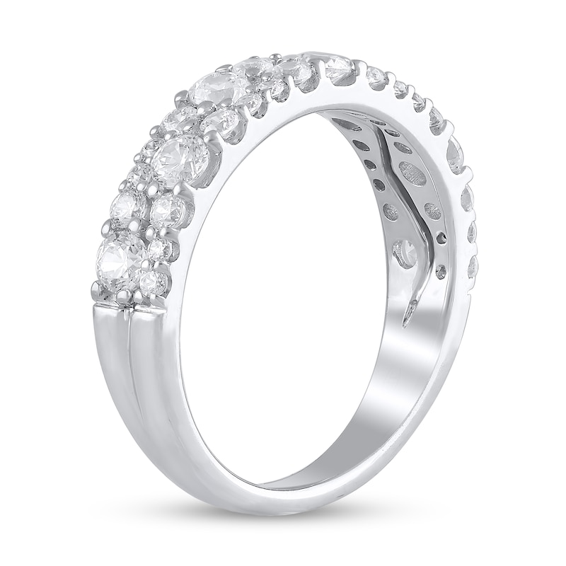 Main Image 2 of 1 CT. T.W. Diamond Graduating Double Row Band in 14K White Gold