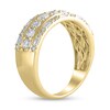 Thumbnail Image 2 of 1 CT. T.W. Baguette and Round Diamond Triple Row Band in 14K Gold