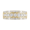 Thumbnail Image 3 of 1 CT. T.W. Baguette and Round Diamond Triple Row Band in 14K Gold