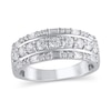 Thumbnail Image 1 of 1 CT. T.W. Baguette and Round Diamond Triple Row Band in 14K White Gold