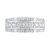 Thumbnail Image 3 of 1 CT. T.W. Baguette and Round Diamond Triple Row Band in 14K White Gold