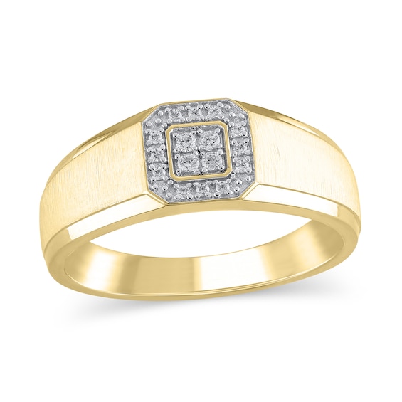 1/8 CT. T.w. Quad Diamond Octagon Frame Band in 10K Gold