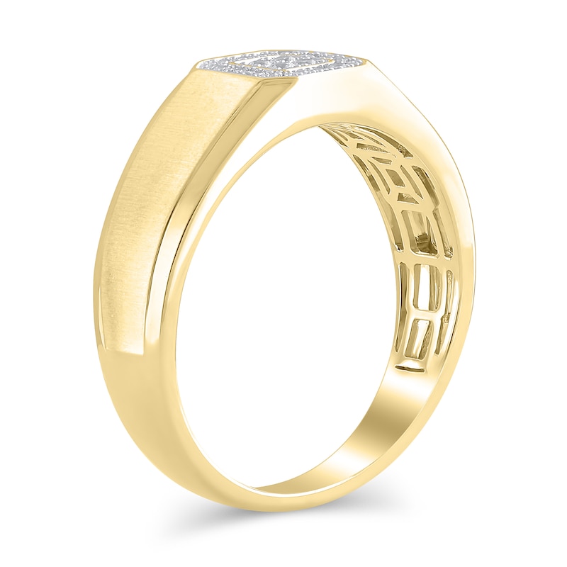 Main Image 2 of 1/8 CT. T.W. Quad Diamond Octagon Frame Band in 10K Gold
