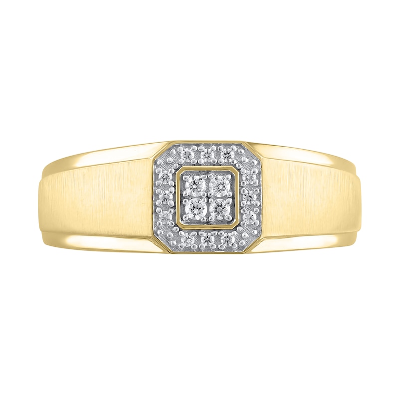 Main Image 3 of 1/8 CT. T.W. Quad Diamond Octagon Frame Band in 10K Gold