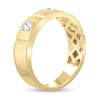 Thumbnail Image 2 of Men's 1/4 CT. T.W. Diamond Square Station Three Stone Band in 10K Gold