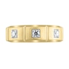Thumbnail Image 3 of Men's 1/4 CT. T.W. Diamond Square Station Three Stone Band in 10K Gold