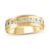 Thumbnail Image 1 of Men's 1/2 CT. T.W. Square-Cut Diamond Raised Frame Nine Stone Band in 10K Gold