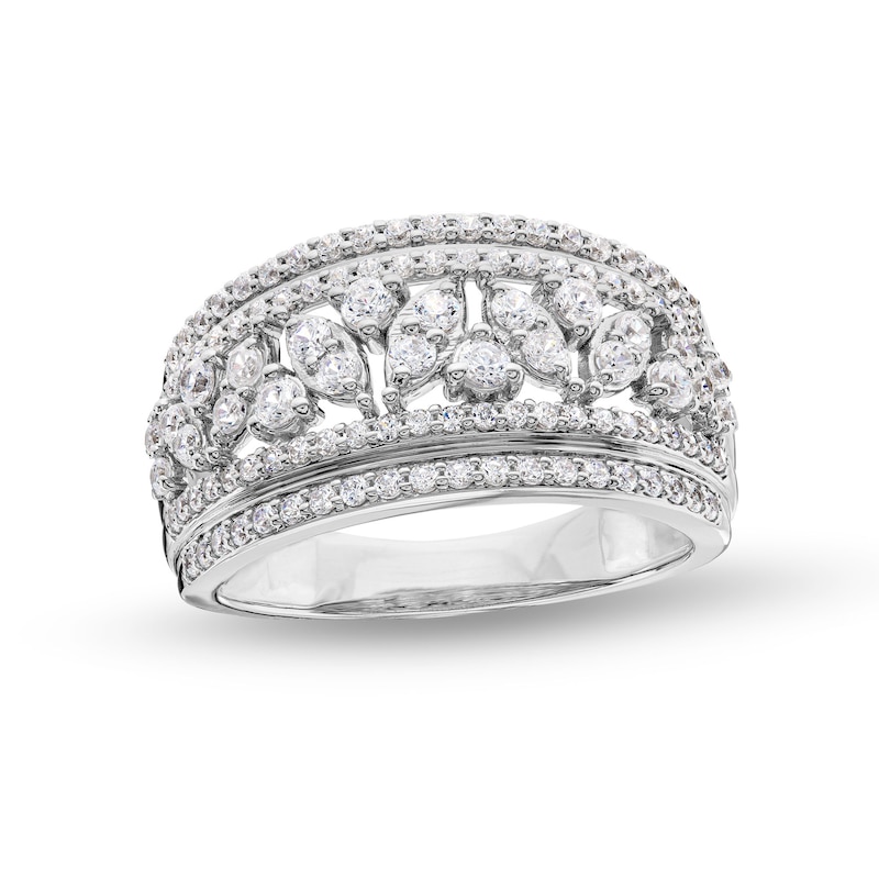Main Image 1 of 1 CT. T.W. Marquise-Frame Multi-Diamond Multi-Row Band in 14K White Gold
