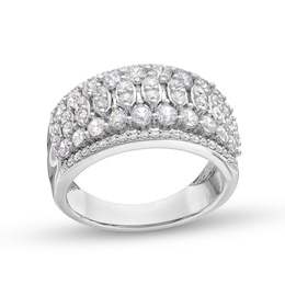 1-1/2 CT. T.W. Marquise-Frame Multi-Diamond center Row Band in 14K White Gold