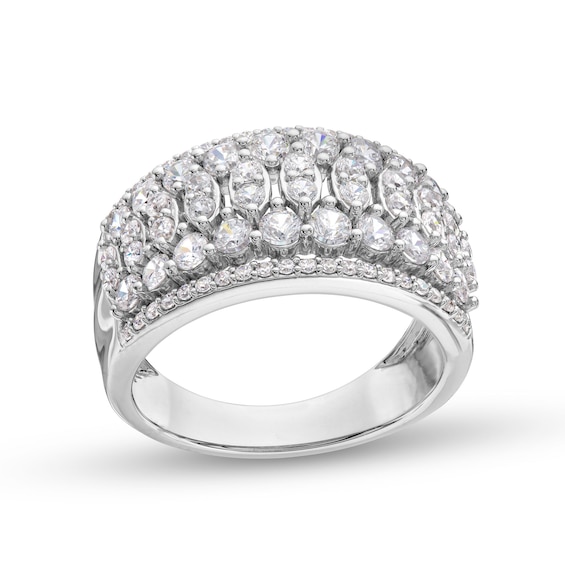 1-1/2 CT. T.w. Marquise-Frame Multi-Diamond center Row Band in 14K White Gold