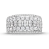 Thumbnail Image 4 of 1-1/2 CT. T.W. Marquise-Frame Multi-Diamond center Row Band in 14K White Gold