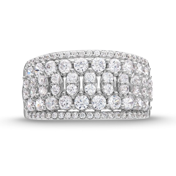 1-1/2 CT. T.w. Marquise-Frame Multi-Diamond center Row Band in 14K White Gold