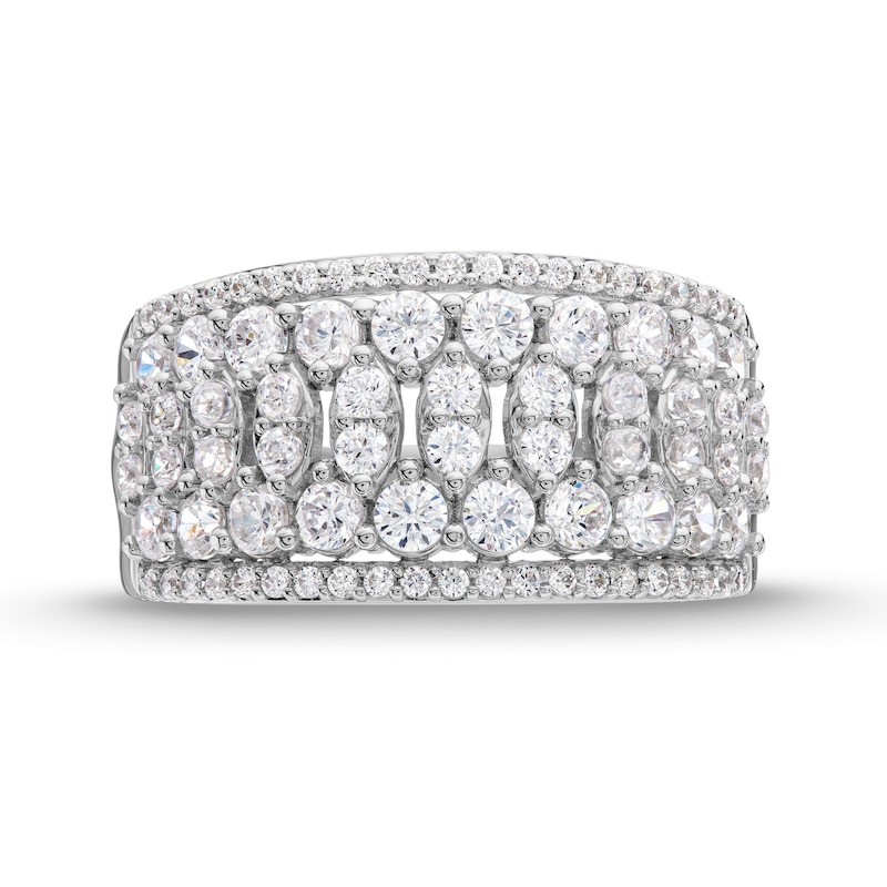 Main Image 4 of 1-1/2 CT. T.W. Marquise-Frame Multi-Diamond center Row Band in 14K White Gold