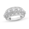 Thumbnail Image 1 of 1-1/2 CT. T.W. Diamond Scallop Frame center Row Band in 14K White Gold