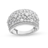 Thumbnail Image 1 of 2 CT. T.W. Diamond Floral Composite center Row Band in 14K White Gold