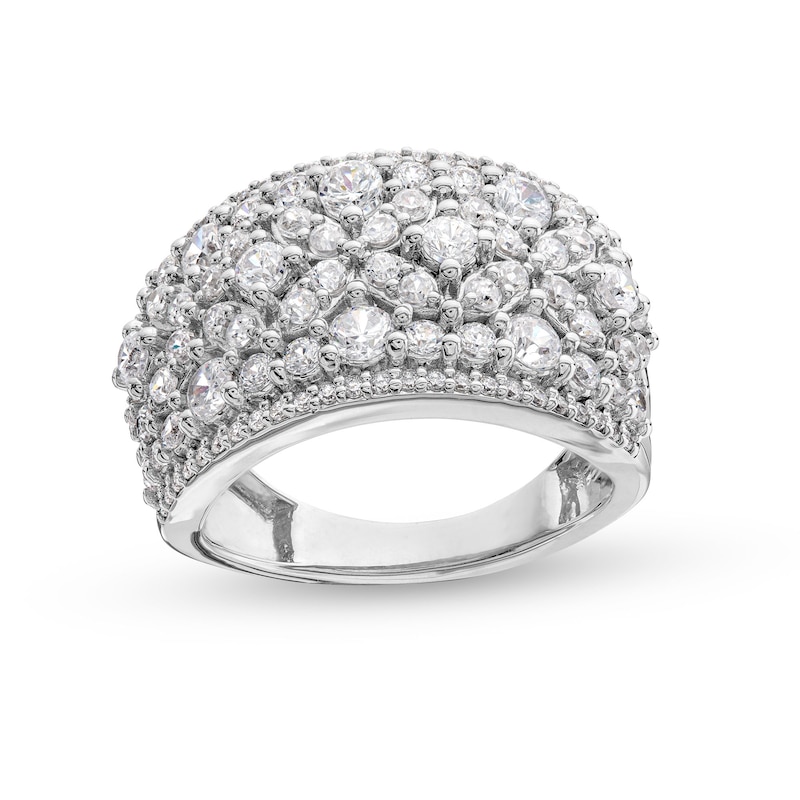 Main Image 1 of 2 CT. T.W. Diamond Floral Composite center Row Band in 14K White Gold
