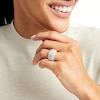 Thumbnail Image 2 of 2 CT. T.W. Diamond Floral Composite center Row Band in 14K White Gold