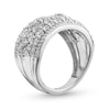 Thumbnail Image 3 of 2 CT. T.W. Diamond Floral Composite center Row Band in 14K White Gold