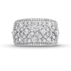 Thumbnail Image 4 of 2 CT. T.W. Diamond Floral Composite center Row Band in 14K White Gold