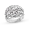 Thumbnail Image 1 of 2-1/2 CT. T.W. Diamond Layered Multi-Row Criss-Cross Band in 14K White Gold