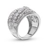 Thumbnail Image 3 of 2-1/2 CT. T.W. Diamond Layered Multi-Row Criss-Cross Band in 14K White Gold