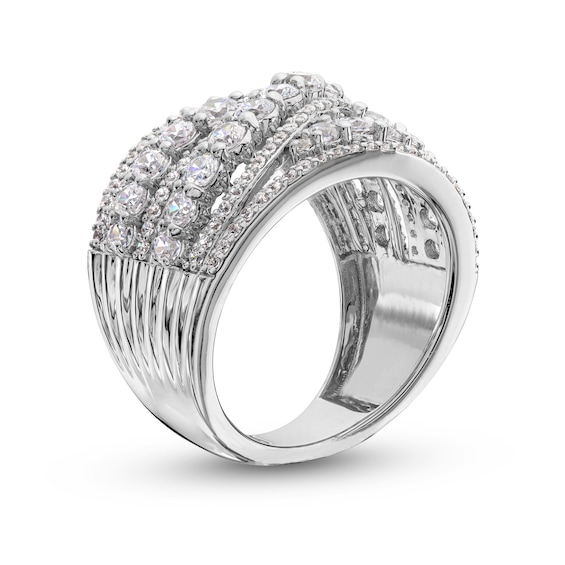 2-1/2 CT. T.w. Diamond Layered Multi-Row Criss-Cross Band in 14K White Gold