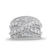 Thumbnail Image 4 of 2-1/2 CT. T.W. Diamond Layered Multi-Row Criss-Cross Band in 14K White Gold