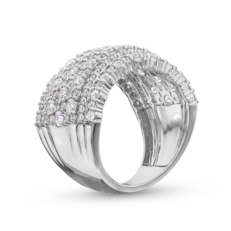 Main Image 3 of 2-1/2 CT. T.W. Diamond Edge Multi-Row Band in 14K White Gold