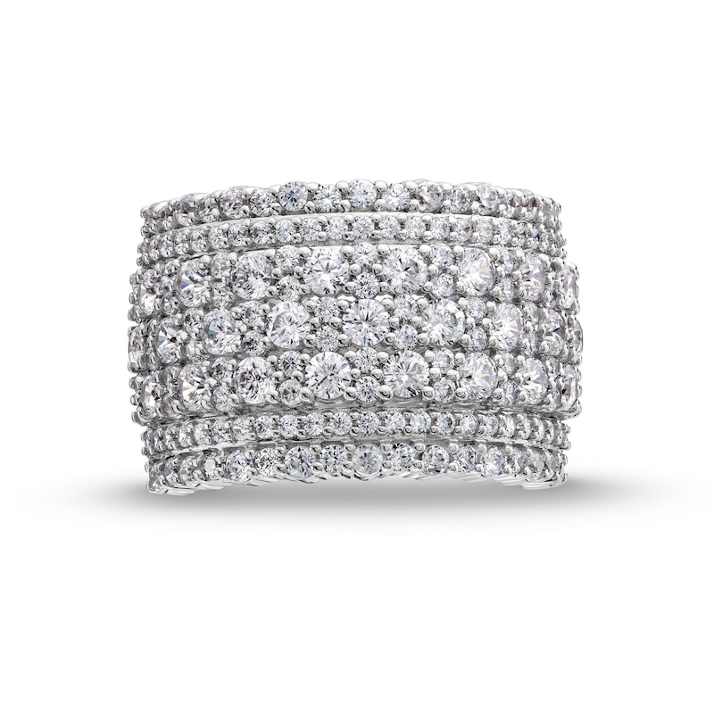 Main Image 4 of 2-1/2 CT. T.W. Diamond Edge Multi-Row Band in 14K White Gold