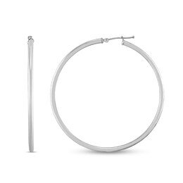 59.0mm Tube Hoop Earrings in Hollow 14K Gold