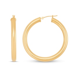 40.0mm Tube Hoop Earrings in Hollow 14K Gold