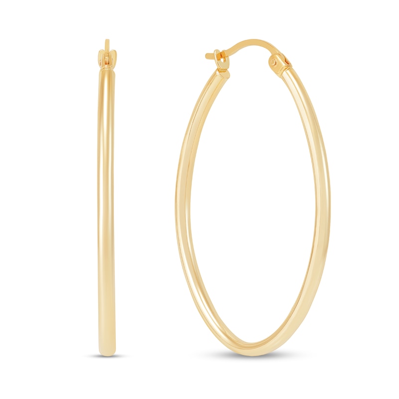 Main Image 1 of 40.0mm Oval Tube Hoop Earrings in Hollow 14K Gold