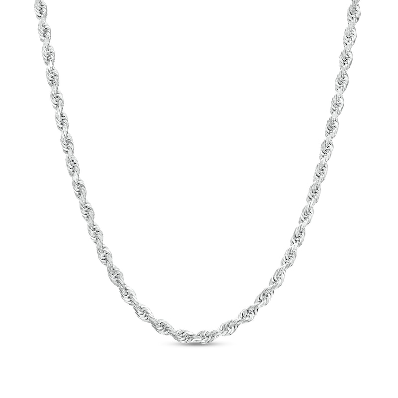 Main Image 1 of Diamond-Cut 1.6mm Rope Chain Necklace in Solid 10K White Gold - 20"